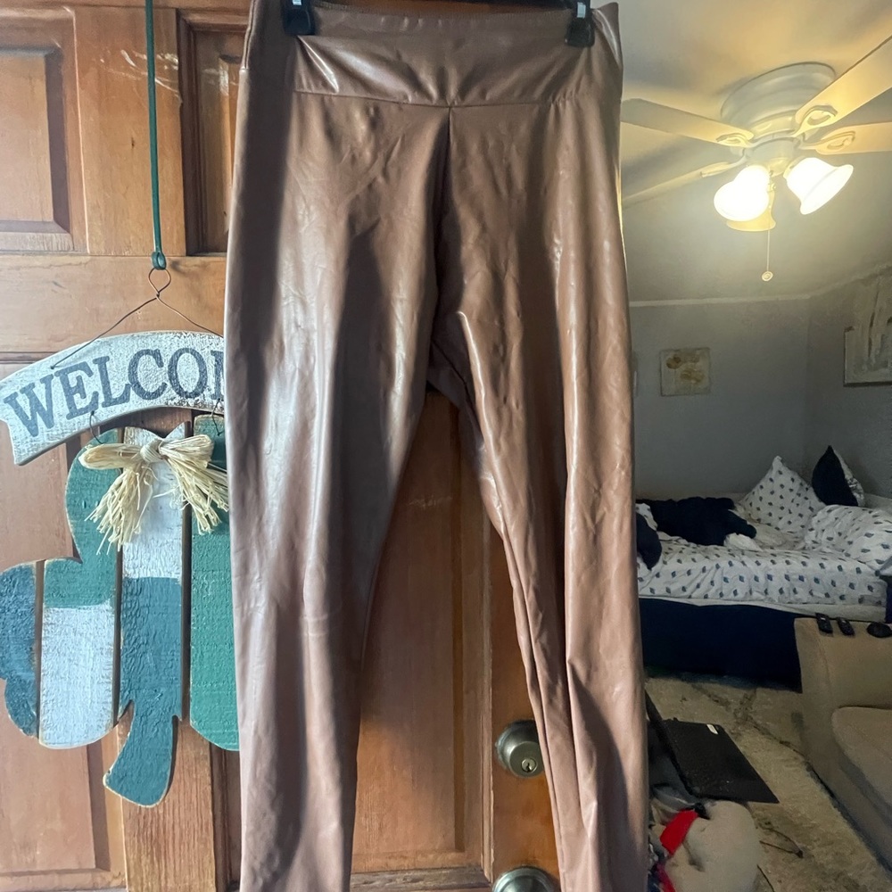 Helmut lang brown leather pants size small
